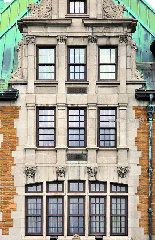 Federal government building, old post-office - façade detail, Québec City, Quebec, Canada